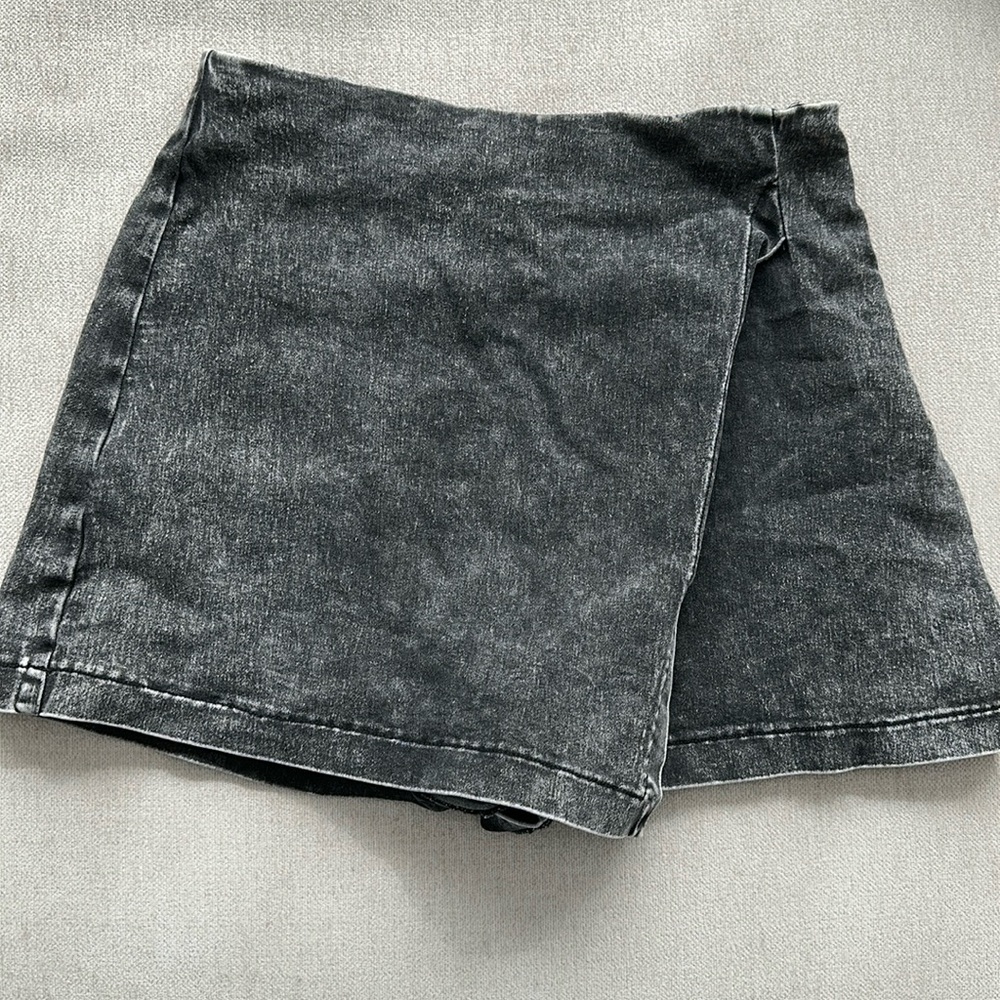 Black Denim Skort